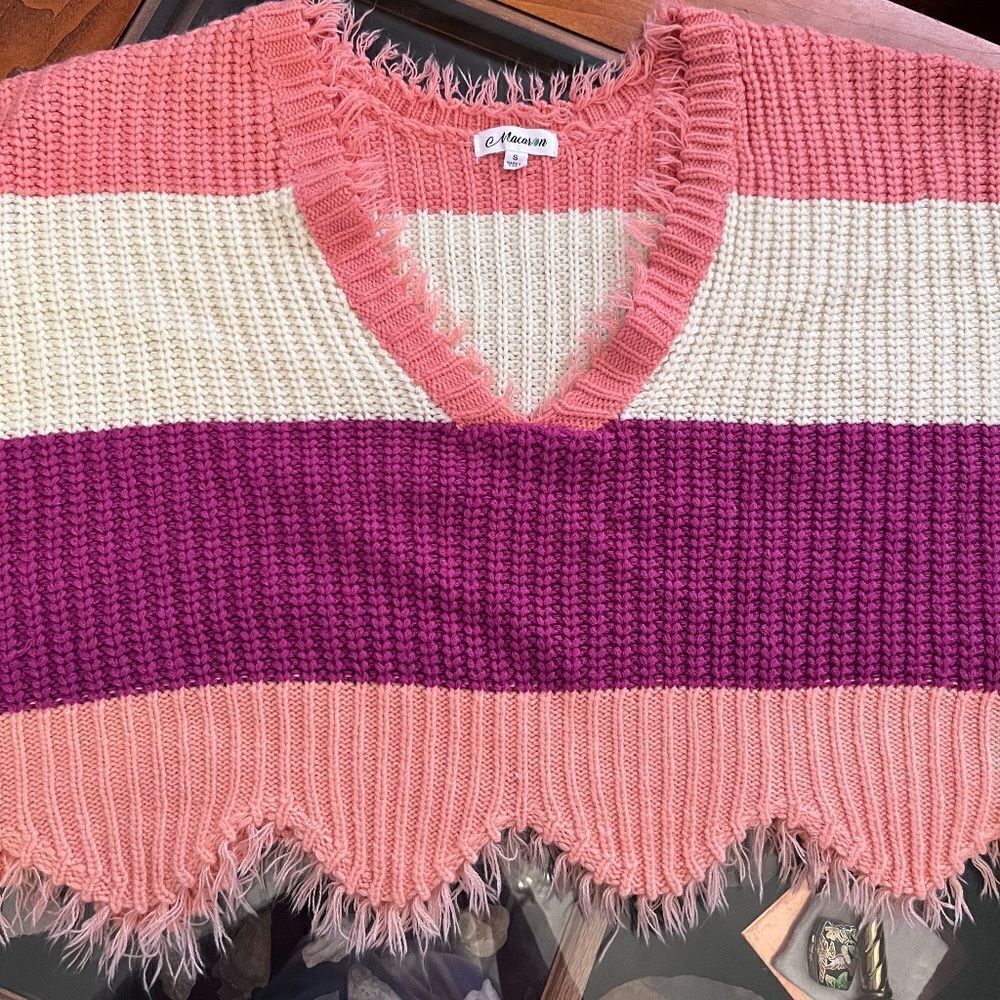 Macaron Cropped Sweater Colorful Small But really an XL Colorful - Picture 6 of 16